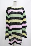 KILL STAR / Liqorice Knit Sweater XS 黒×ピンク×ミント×イエロー H-25-03-10-005-SL-TO-KB-ZH