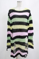 画像1: KILL STAR / Liqorice Knit Sweater XS 黒×ピンク×ミント×イエロー H-25-03-10-005-SL-TO-KB-ZH (1)