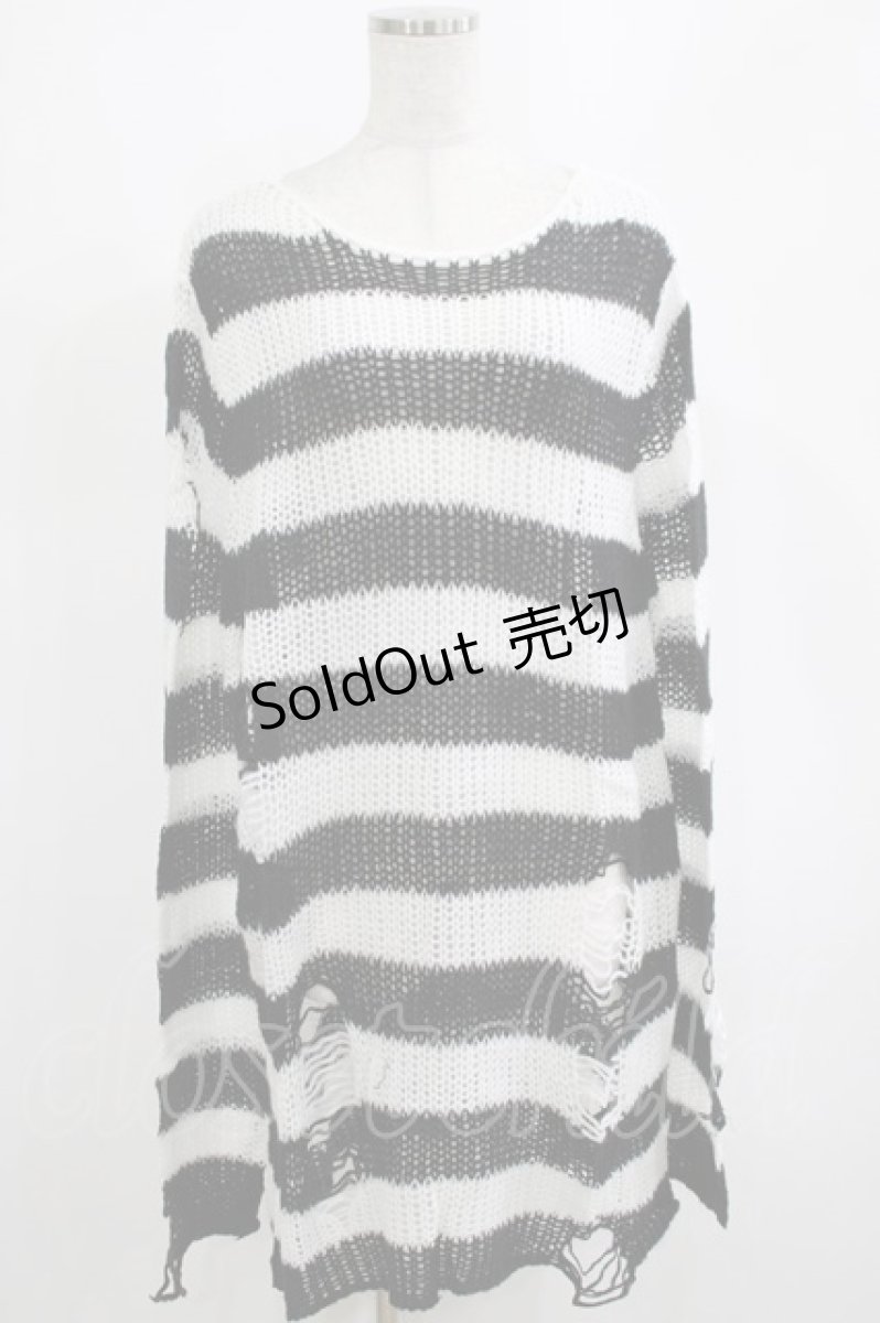 画像1: KILL STAR / Pugsley Knit Sweater M 黒×白 H-25-03-10-050-SL-TO-KB-ZI (1)