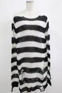 KILL STAR / Pugsley Knit Sweater M 黒×白 H-25-03-10-050-SL-TO-KB-ZH