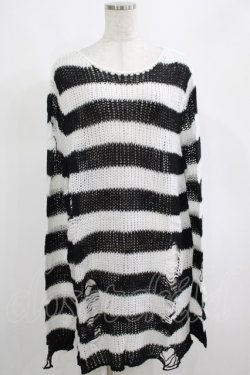 画像1: KILL STAR / Pugsley Knit Sweater M 黒×白 H-25-03-10-050-SL-TO-KB-ZH