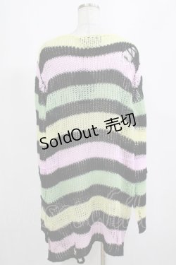 画像3: KILL STAR / Liqorice Knit Sweater L 黒×ピンク×ミント×イエロー H-25-03-10-051-SL-TO-KB-ZH