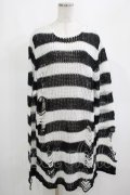 KILL STAR / Pugsley Knit Sweater XL 黒×白 H-25-03-10-052-SL-TO-KB-ZH