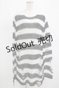 KILL STAR / Pugsley Knit Sweater XL 黒×白 H-25-03-10-052-SL-TO-KB-ZH