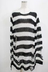 KILL STAR / Pugsley Knit Sweater XL 黒×白 H-25-03-10-052-SL-TO-KB-ZH