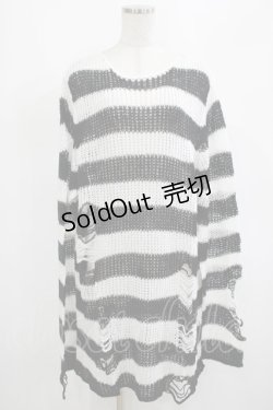 画像1: KILL STAR / Pugsley Knit Sweater XL 黒×白 H-25-03-10-052-SL-TO-KB-ZH