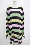KILL STAR / Liqorice Knit Sweater L 黒×ピンク×ミント×イエロー H-25-03-10-053-SL-TO-KB-ZH