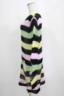 画像2: KILL STAR / Liqorice Knit Sweater XS 黒×ピンク×ミント×イエロー H-25-03-10-005-SL-TO-KB-ZH