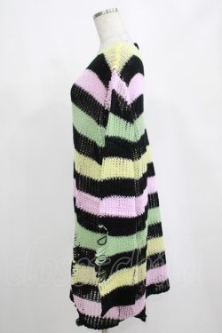 画像2: KILL STAR / Liqorice Knit Sweater L 黒×ピンク×ミント×イエロー H-25-03-10-053-SL-TO-KB-ZH