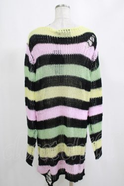 画像3: KILL STAR / Liqorice Knit Sweater L 黒×ピンク×ミント×イエロー H-25-03-10-053-SL-TO-KB-ZH