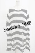 KILL STAR / Pugsley Knit Sweater XXL 黒×白 H-25-03-10-054-SL-TO-KB-ZT056