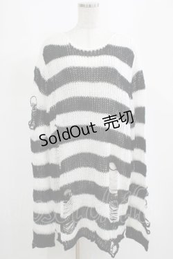 画像1: KILL STAR / Pugsley Knit Sweater XXL 黒×白 H-25-03-10-054-SL-TO-KB-ZT056