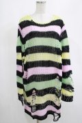 KILL STAR / Liqorice Knit Sweater L 黒×ピンク×ミント×イエロー H-25-03-10-055-SL-TO-KB-ZH