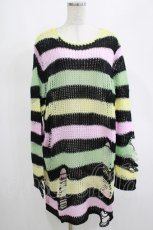 画像1: KILL STAR / Liqorice Knit Sweater L 黒×ピンク×ミント×イエロー H-25-03-10-055-SL-TO-KB-OS (1)