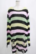 KILL STAR / Liqorice Knit Sweater L 黒×ピンク×ミント×イエロー H-25-03-10-057-SL-TO-KB-ZH