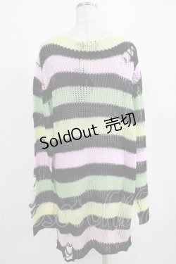 画像3: KILL STAR / Liqorice Knit Sweater L 黒×ピンク×ミント×イエロー H-25-03-10-057-SL-TO-KB-ZH