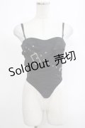 DARK IN LOVE / Punk metal crop corset XS ブラック H-25-03-10-058-PU-TO-KB-ZH