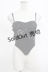 DARK IN LOVE / Punk metal crop corset XS ブラック H-25-03-10-058-PU-TO-KB-ZH