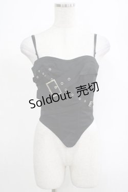画像1: DARK IN LOVE / Punk metal crop corset XS ブラック H-25-03-10-058-PU-TO-KB-ZH