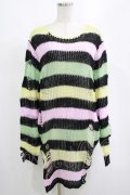 KILL STAR / Liqorice Knit Sweater L 黒×ピンク×ミント×イエロー H-25-03-10-059-SL-TO-KB-ZH