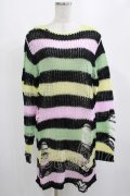 KILL STAR / Liqorice Knit Sweater XS 黒×ピンク×ミント×イエロー H-25-03-10-006-SL-TO-KB-ZH