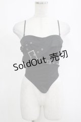 DARK IN LOVE / Punk metal crop corset XS ブラック H-25-03-10-060-PU-TO-KB-ZH