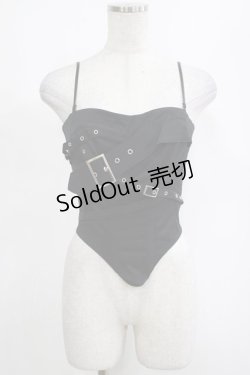 画像1: DARK IN LOVE / Punk metal crop corset XS ブラック H-25-03-10-060-PU-TO-KB-ZH