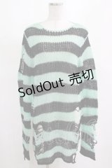 KILL STAR / After Eight Knit Sweater XS 黒×ミントグリーン H-25-03-10-061-SL-TO-KB-ZH