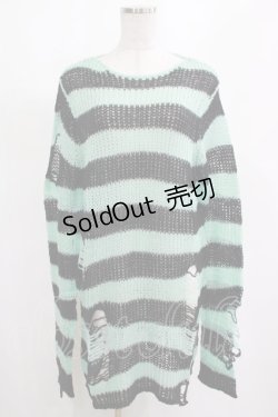 画像1: KILL STAR / After Eight Knit Sweater XS 黒×ミントグリーン H-25-03-10-061-SL-TO-KB-ZH