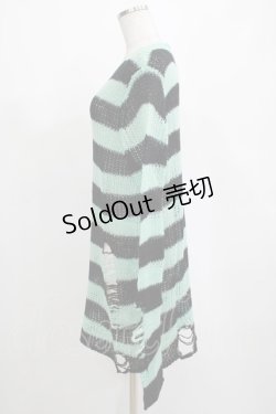 画像2: KILL STAR / After Eight Knit Sweater XS 黒×ミントグリーン H-25-03-10-061-SL-TO-KB-ZH