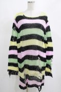 KILL STAR / Liqorice Knit Sweater L 黒×ピンク×ミント×イエロー H-25-03-10-062-SL-TO-KB-ZH
