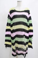 画像1: KILL STAR / Liqorice Knit Sweater L 黒×ピンク×ミント×イエロー H-25-03-10-062-SL-TO-KB-ZI (1)