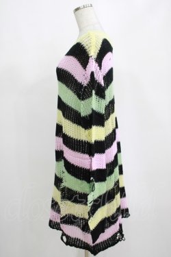 画像2: KILL STAR / Liqorice Knit Sweater L 黒×ピンク×ミント×イエロー H-25-03-10-062-SL-TO-KB-ZH