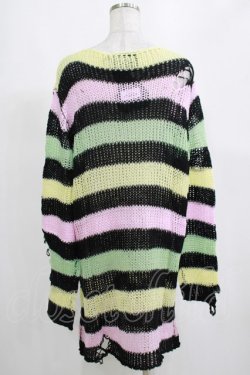 画像3: KILL STAR / Liqorice Knit Sweater L 黒×ピンク×ミント×イエロー H-25-03-10-062-SL-TO-KB-ZH