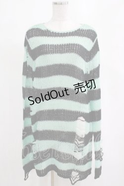 画像1: KILL STAR / After Eight Knit Sweater XS 黒×ミントグリーン H-25-03-10-063-SL-TO-KB-ZI
