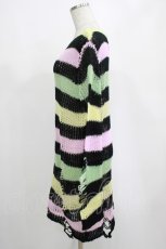 画像2: KILL STAR / Liqorice Knit Sweater XS 黒×ピンク×ミント×イエロー H-25-03-10-006-SL-TO-KB-ZH (2)