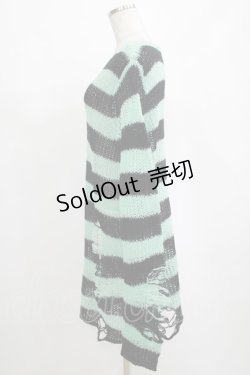 画像2: KILL STAR / After Eight Knit Sweater XS 黒×ミントグリーン H-25-03-10-063-SL-TO-KB-ZI