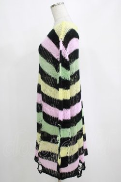 画像2: KILL STAR / Liqorice Knit Sweater L 黒×ピンク×ミント×イエロー H-25-03-10-064-SL-TO-KB-ZH