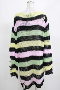 画像3: KILL STAR / Liqorice Knit Sweater L 黒×ピンク×ミント×イエロー H-25-03-10-064-SL-TO-KB-ZH