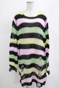 KILL STAR / Liqorice Knit Sweater L 黒×ピンク×ミント×イエロー H-25-03-10-066-SL-TO-KB-ZI