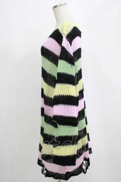 画像2: KILL STAR / Liqorice Knit Sweater L 黒×ピンク×ミント×イエロー H-25-03-10-066-SL-TO-KB-ZI
