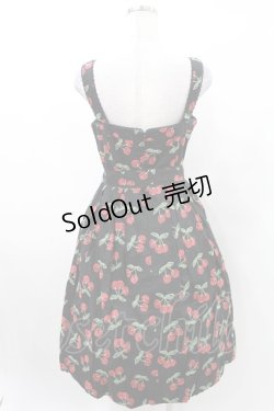 画像2: Jane Marple / チェリー刺繍ジャンパースカート M ブラック H-25-03-10-1006-JM-OP-KB-ZH