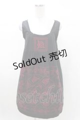 Jane Marple Dans Le Salon / 刺繍ジャンパースカート M ブラック H-25-03-10-1008-JM-OP-KB-ZH