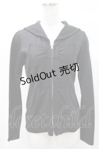 Jane Marple / セーラー襟ZIPパーカー M ブラック H-25-03-10-1018-JM-TO-KB-ZH