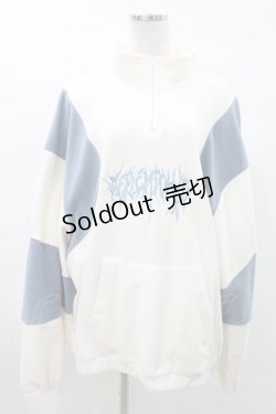 画像1: REFLEM / 切替フリースハーフZIPプルオーバー 白×ライトブルー FREE H-25-03-10-1020-PU-JA-KB-ZT210
