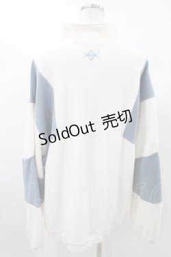 画像2: REFLEM / 切替フリースハーフZIPプルオーバー 白×ライトブルー FREE H-25-03-10-1020-PU-JA-KB-ZT210