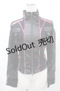 Ozz oneste / ジャガードパイピングZIPブルゾンジャケット  黒 H-25-03-10-1022-OO-JA-KB-ZH