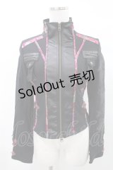 Ozz oneste / ジャガードパイピングZIPブルゾンジャケット  黒 H-25-03-10-1022-OO-JA-KB-ZH