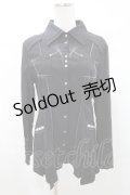 Ozz Croce / ステッチラインパイピングブラウス  黒 H-25-03-10-1023-OO-BL-KB-ZH
