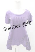 GHOST of HARLEM / スパンコール半袖カットソー F 紫 H-25-03-10-1027-GL-TO-KB-ZH